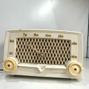 Crosley E-10 WE White Tube Radio Mid Century Mod Working Vintage Stereo
